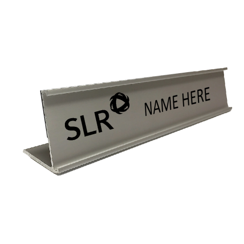 SLR Anodized Aluminium 220 x38mm "L" Shape Desk Bar (incl. name slide)