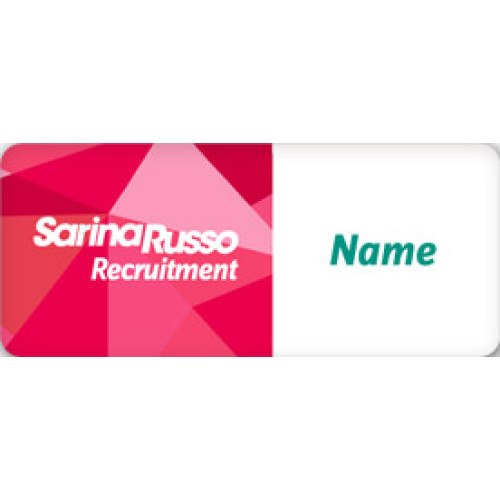Sarina Russo badge - Recruitment - with magnet fitting