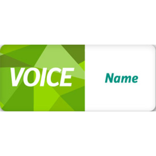 Sarina Russo badge - VOICE - with magnet fitting