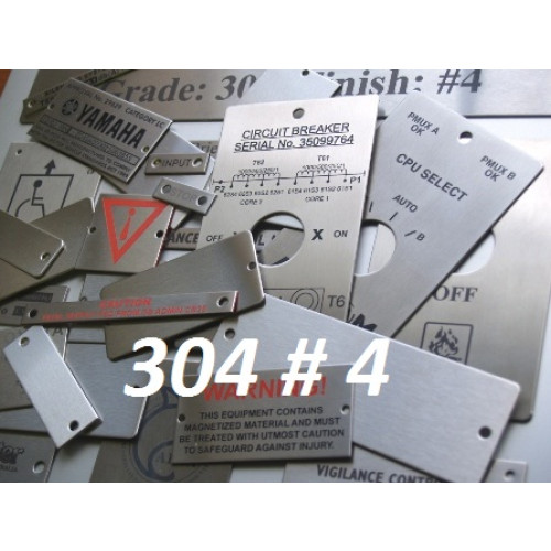 Stainless Steel ID Plates  "304#4-Grade"