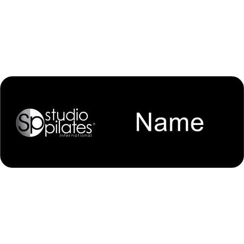SP-1 name badge 80x30mm with acrylic doming and magnet fitting