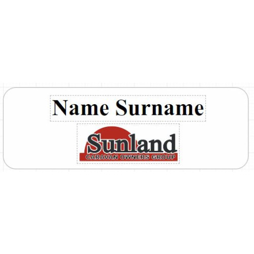 Sunland Name badge With Doming and magnet fitting