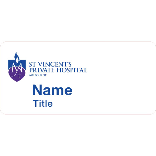 SVP name badge 75X35mm with no doming and MAGNET fitting