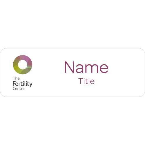 The Fertility Centre badge with acrylic doming and magnet fitting