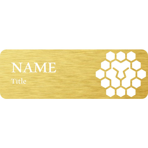 TLR badge brushed gold, WHITE LION, 75x25mm, doming, MAGNET