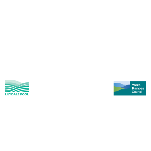 YARRA RANGES COUNCIL and Lillydale pool badge 75X25mm, no doming, with PIN fitting