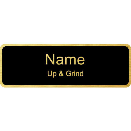 Up & Grind - 75 x 25mm, Black on Metallic Gold