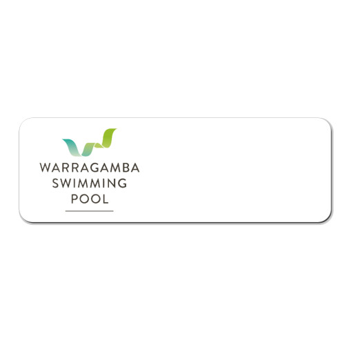 019 - Warragamba Pool badge 75x25mm LOGO only with PIN fitting, no doming