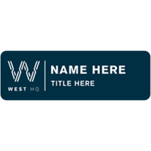 West HQ Name badge with PIN fitting