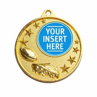 50MM Shooting Star Insert Medal - Rugby+C  from $7.60
