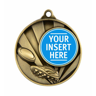 50MM Sunrise Insert Medal Rugby from $7.60