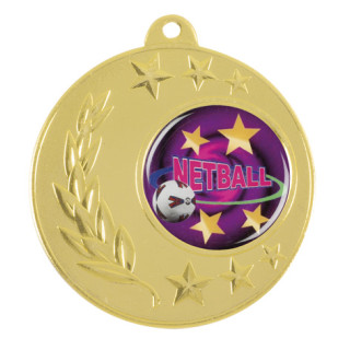 50mm Netball Medal Gold