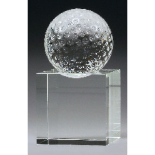 3D Crystal Spinning Golf Ball with Crystal Base 150mm