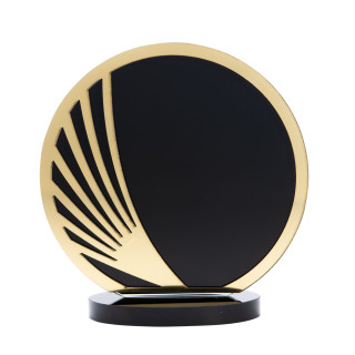 Gold Round Black Laser Glass with Acrylic from $40.43