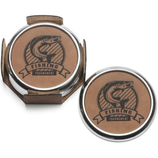 80MM Leather Coaster Set x 4 from $52