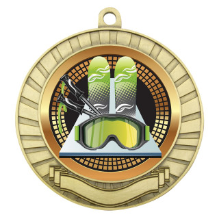 70MM Skiing Eco Scroll Medal from $7.44