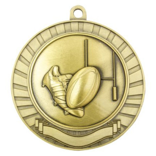 70MM Eco Scroll  Rugby Medal from $7.66