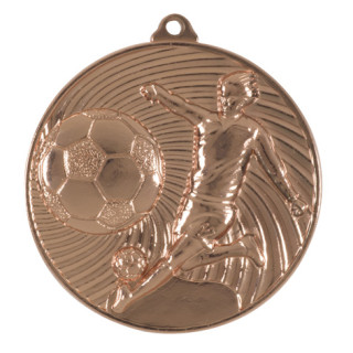 50mm Soccer Medal in G,S or Bnz