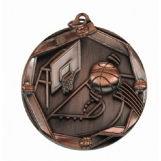 60mm Basketball Antique Medal
