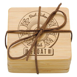 90 x 90MM Bamboo Coaster Set - Square from $50.60