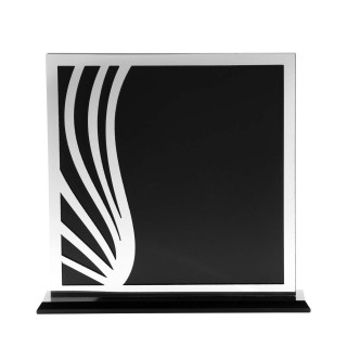 Silver Square Black Laser Glass with Acrylic from $40.43