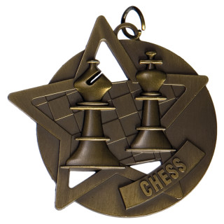 Chess Star Compass Gold Heavy Iron Medals 50mm