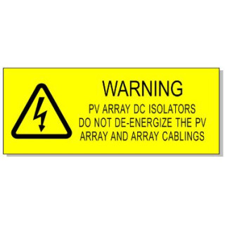 95x35mm WARNING PV ARRAY CABLING