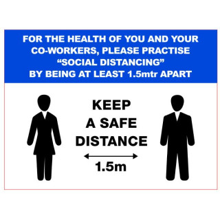 Tri Layer Distance Sign 200 x 150mm
