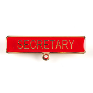 Secretary Name Bar Red w/Loop