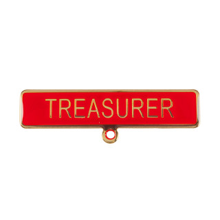 Treasurer Name Bar Red w/Loop