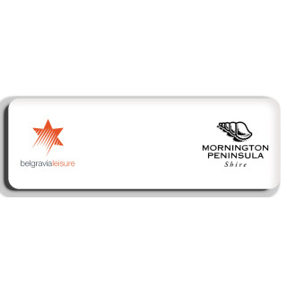 008 - BL and Mornington Peninsula Shire badge, 75X25mm, LOGO ONLY, no doming with PIN fitting