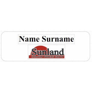Sunland Name badge With Doming and magnet fitting