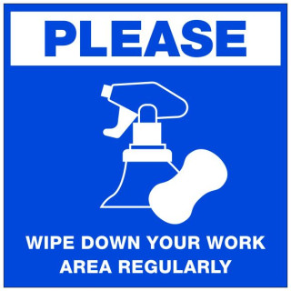 Wipe Down Sign 200 x 200mm