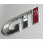 Molded plastic letters, chrome plated, red enamel finish, supplied prespaced on a carrier, 3M adhesive