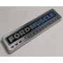 Chrome plated plastic auto / truck badge,  gloss chrome, recessed details color filled in blue and black , 3M auto adhesive